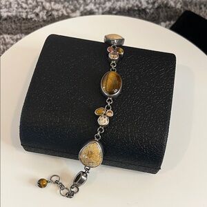 Elegant Multi-Stone Bracelet Adjustable